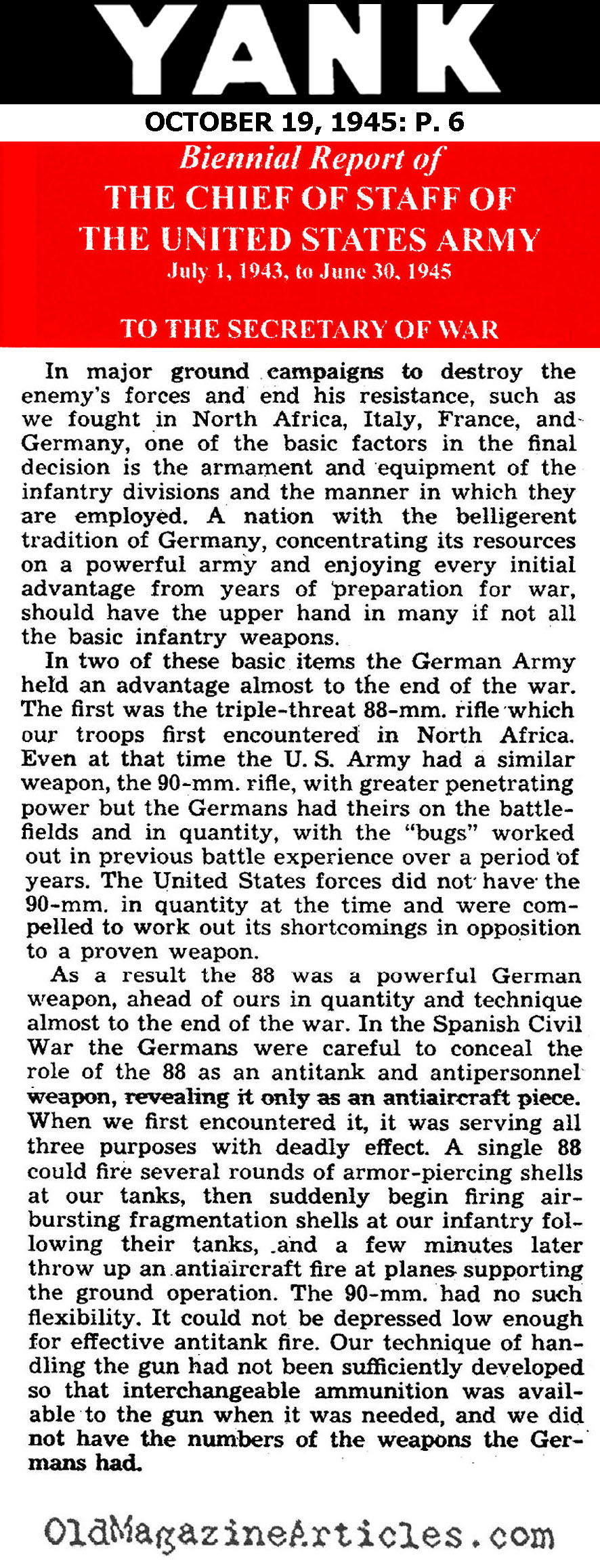 A German Advantage in the War (Yank Magazine, 1945)